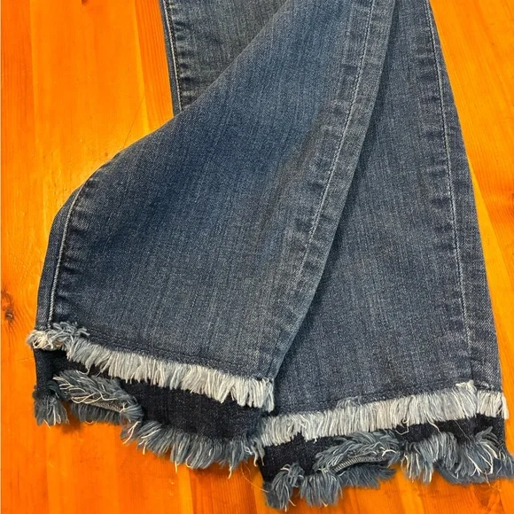 LOFT Frayed Hem Blue Skinny Jeans - Picture 2 of 10